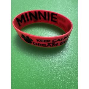Keep Calm and Dream Big Minnie Bracelet Red Rubber Black